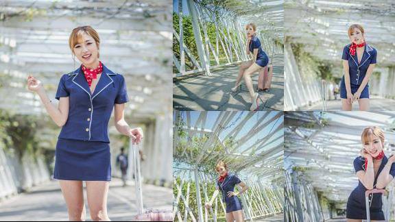 Model写真系列卡卡儿空姐制服高跟美腿