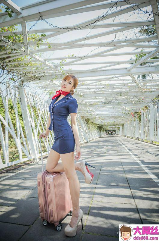 Model写真系列卡卡儿空姐制服高跟美腿