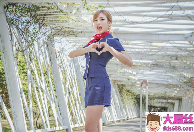 Model写真系列卡卡儿空姐制服高跟美腿